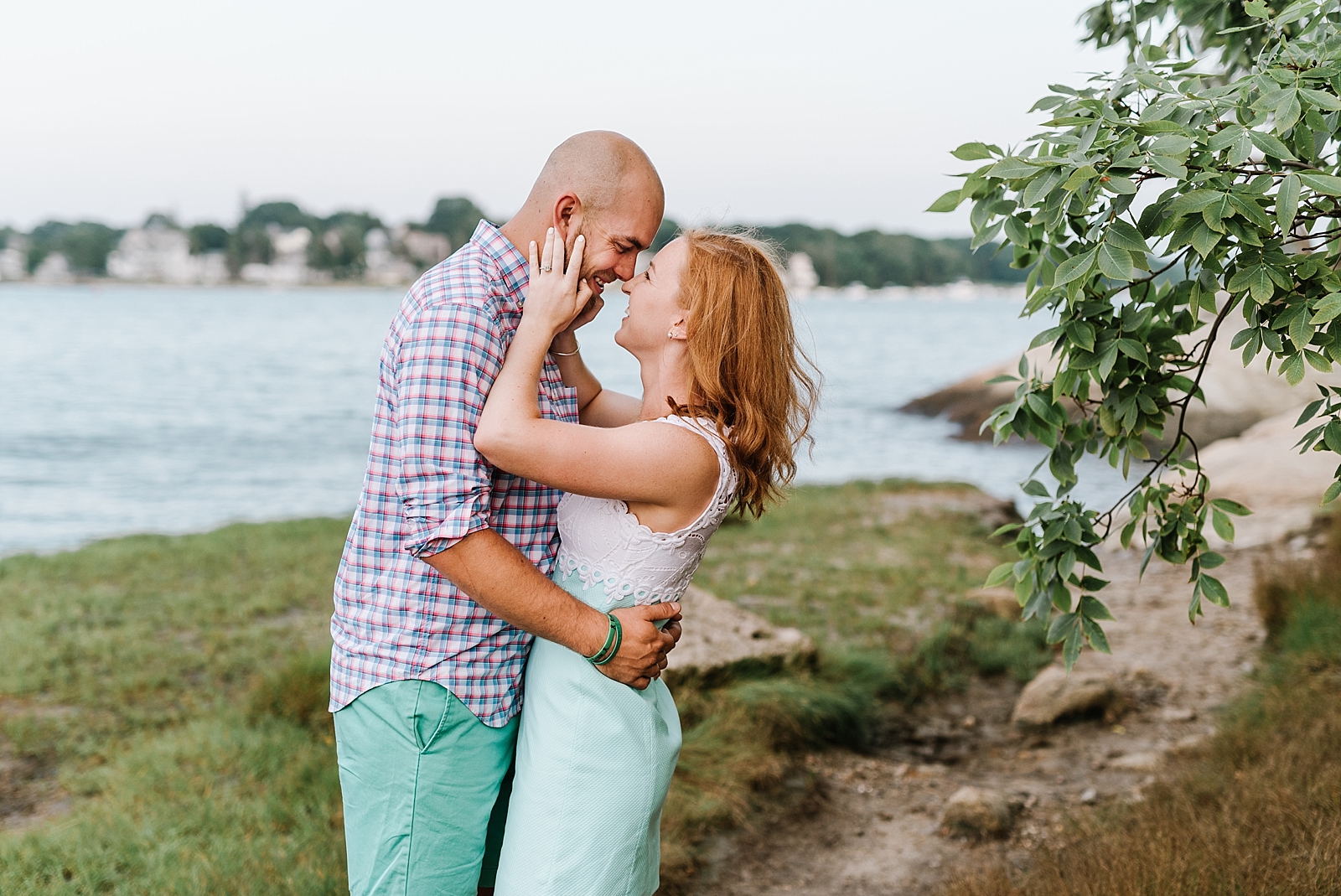 Romantic Summer Engagement Session at Bay Farm in Duxbury by Boston Wedding Photographer Annmarie Swift