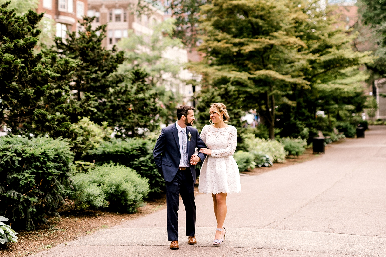 Summer Elopement at Boston City Hall with Boston Public Garden Portraits by Wedding Photographer Annmarie Swift
