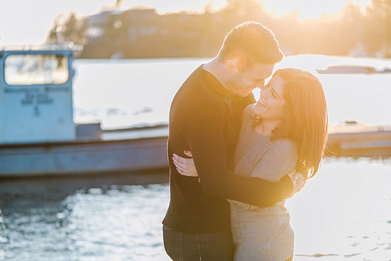Beautiful Sunset Winter Engagement Photos by Boston, MA Wedding & Boudoir Photographer Annmarie Swift