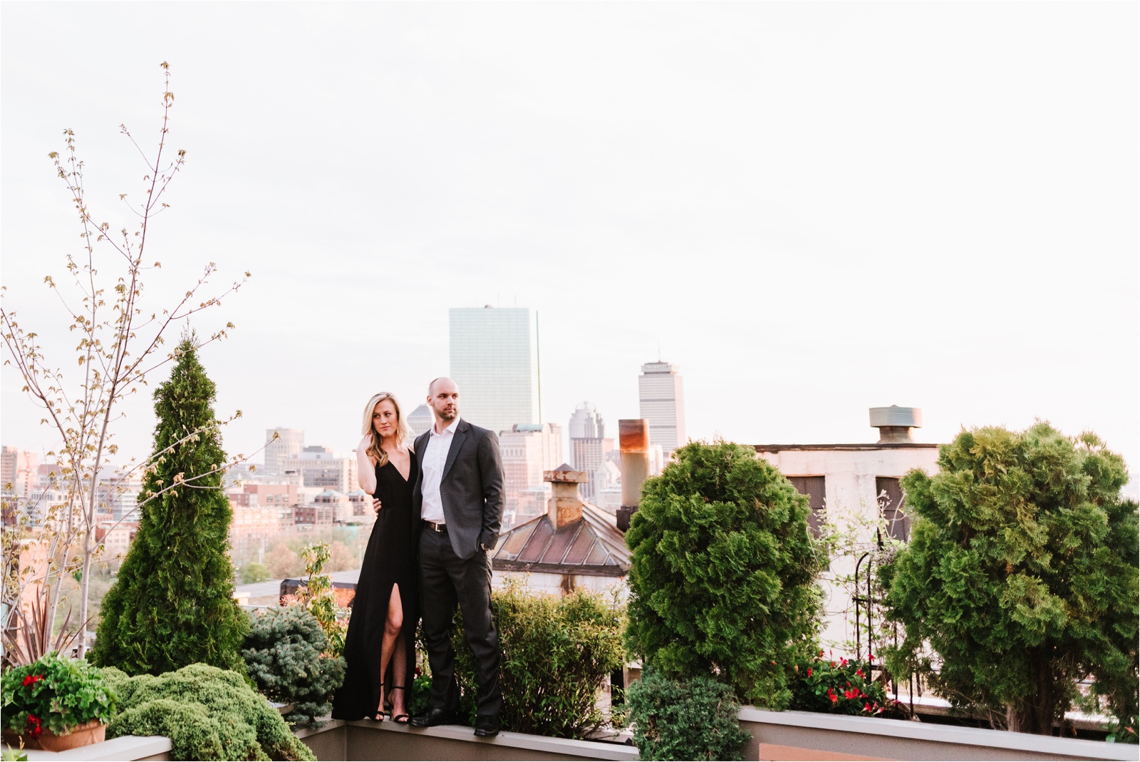 Chic & Stylish Rooftop Engagement Session at Seaport District, Beacon Hill, & XV Beacon in Boston, MA by Boston Wedding Photographer Annmarie Swift