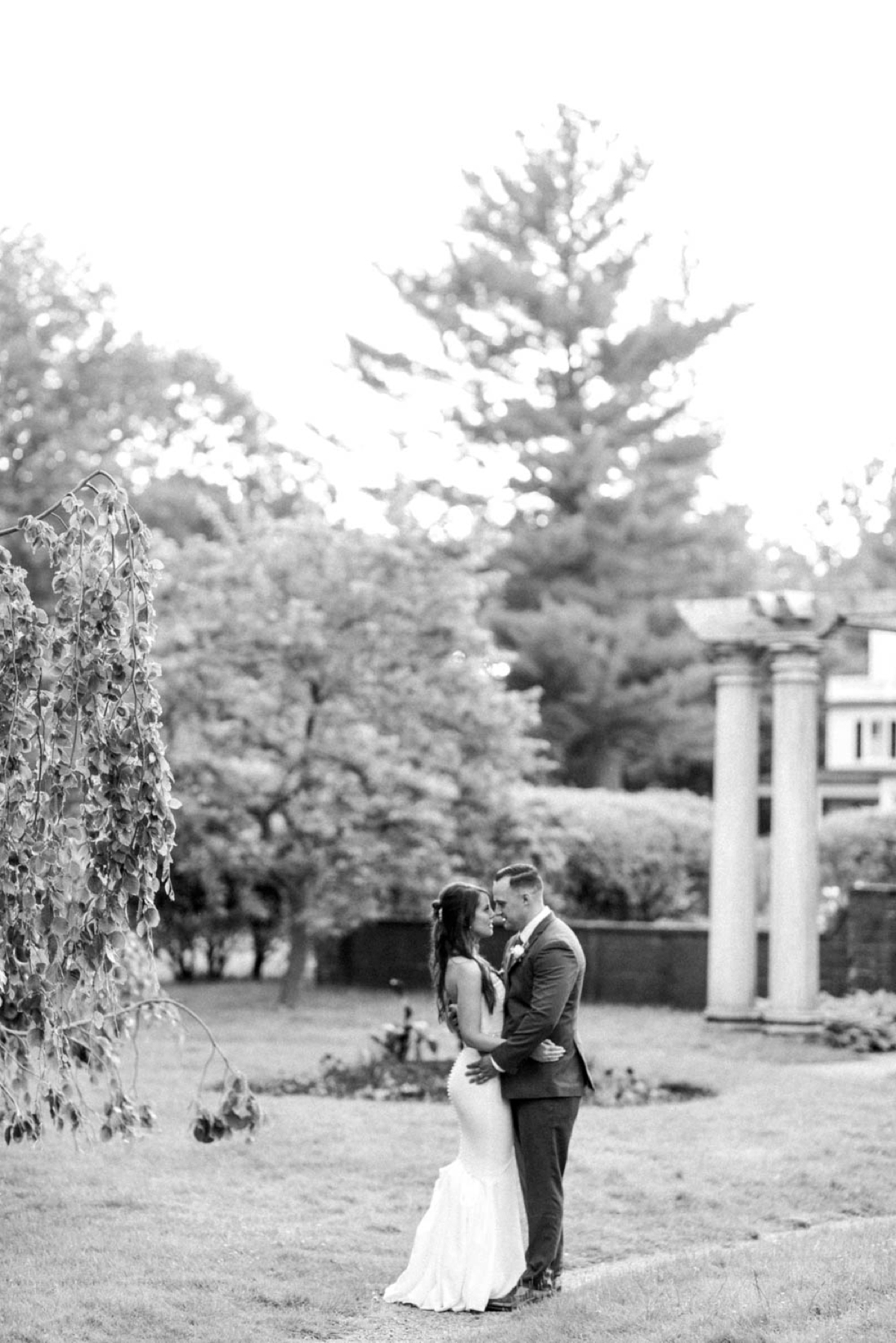 Garden Inspired Summer Wedding at Glen Magna Farms in Danvers, Massachusetts by Boston Wedding Photographer Annmarie Swift - Bride & groom portraits
