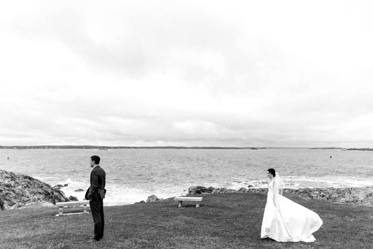 A cloudy fall wedding at the Eastern Yacht Club in Marblehead, MA shot by Boston Wedding Photographer Annmarie Swift