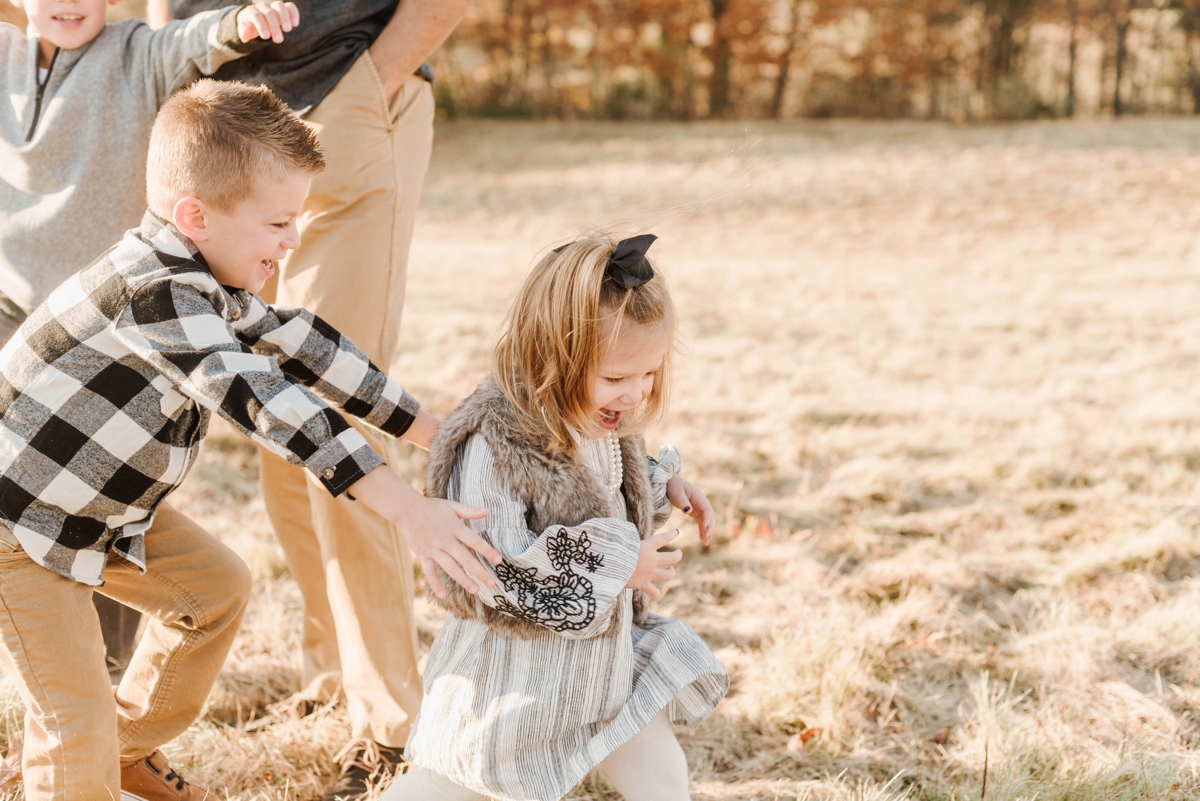 Sundrenched Wagon Hill Farm Fall Mini Family Session in Durham, New Hampshire shot by Boston Photographer Annmarie Swift