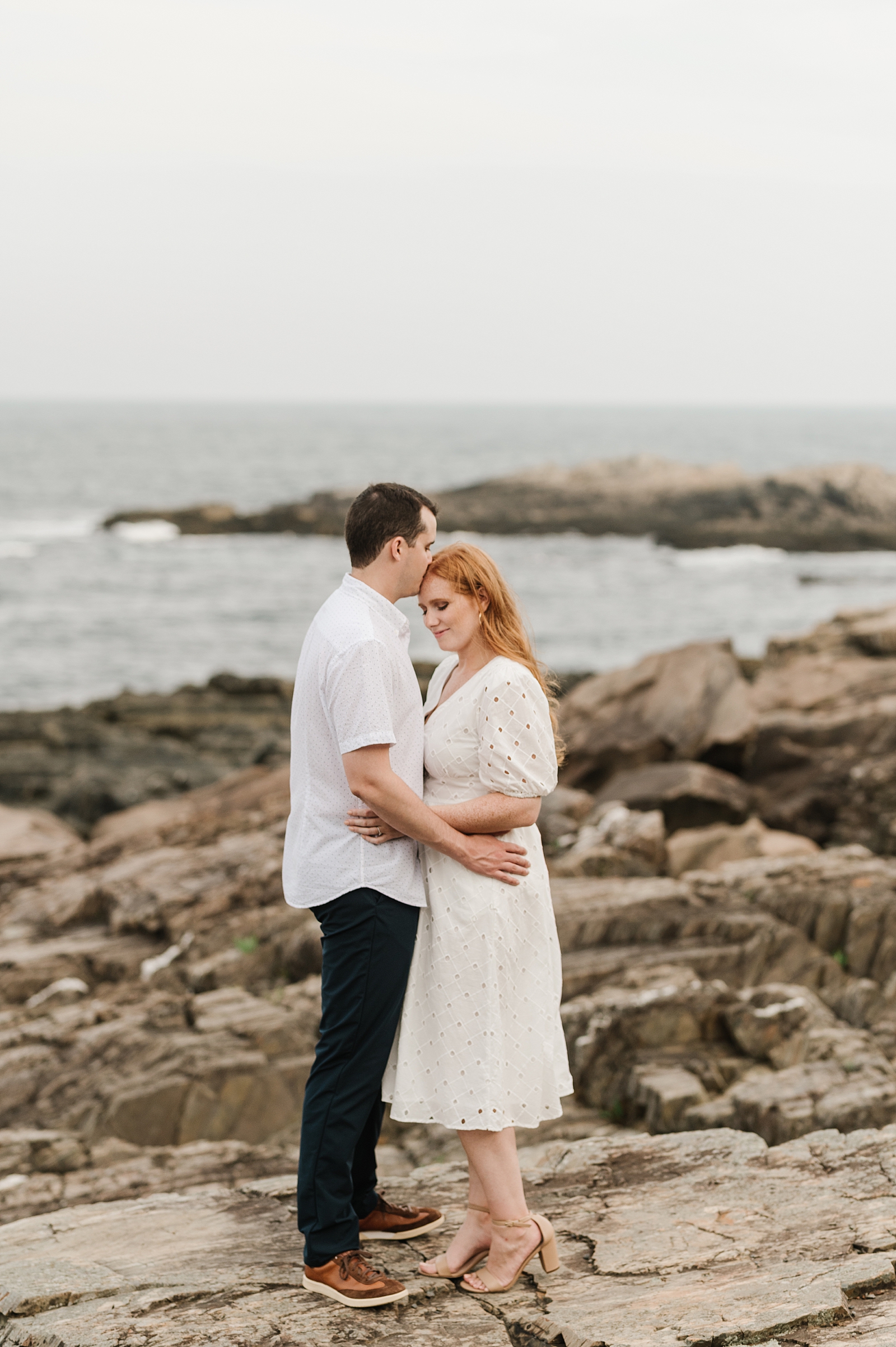 Cliff House Maine Engagement Session in Cape Neddick by Boston Wedding Photographer Annmarie Swift